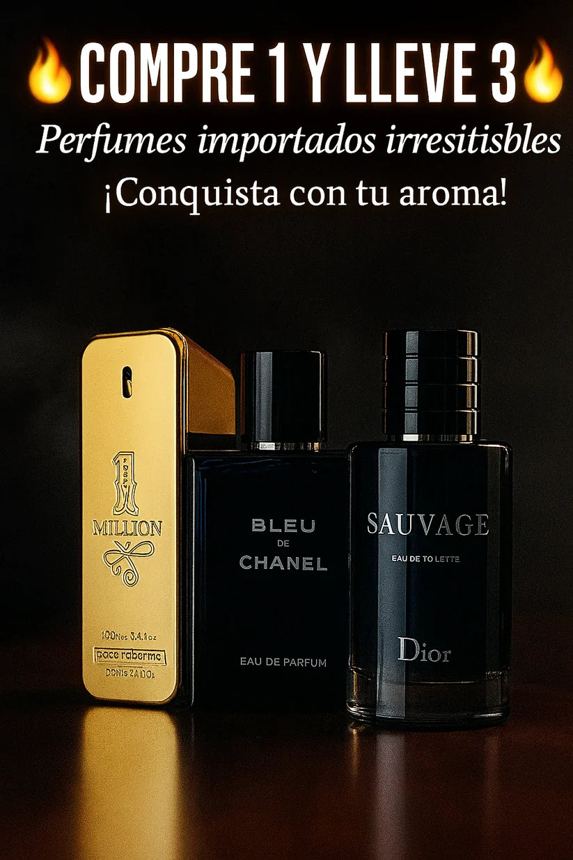 🔥 COMPRE 1 Y LLÉVATE 3 PERFUMES IMPORTADOS