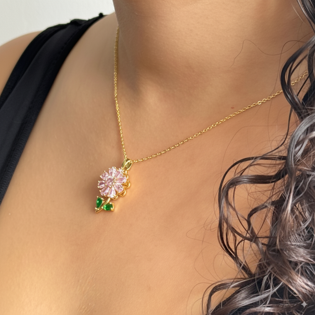 Collar Margarita Giratoria Rosa