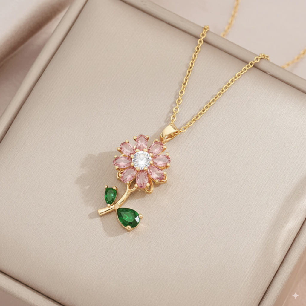 Collar Margarita Giratoria Rosa