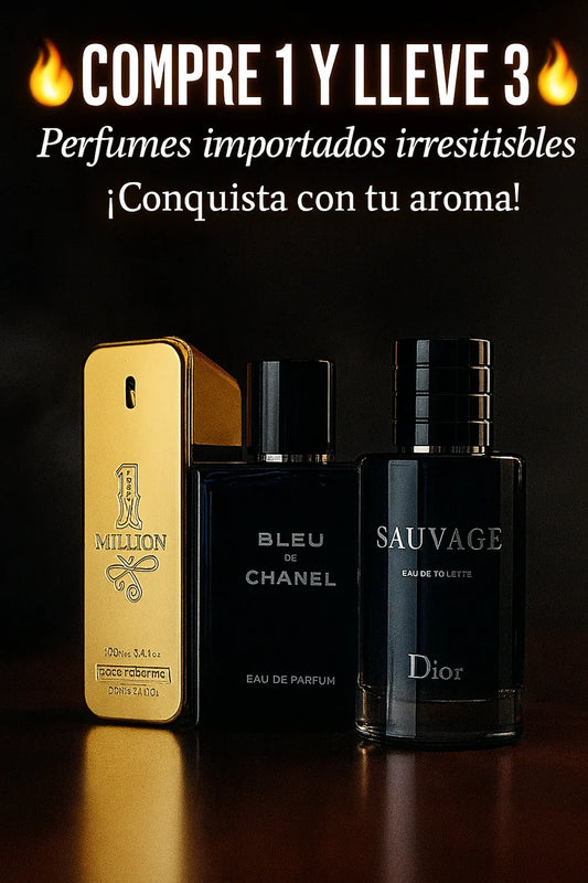 🔥 COMPRE 1 Y LLÉVATE 3 PERFUMES IMPORTADOS